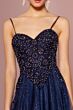 Elizabeth K GL2694 Embroidered Top Glitter Skirt Bridesmaid Dress