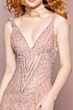 GLS by Gloria GL2701 Scoop Back Embellished V-Neck Dress