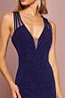 Elizabeth K GL2704 Criss Cross Back Plunging Neck Dress
