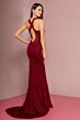 Elizabeth K GL2704 Criss Cross Back Plunging Neck Dress