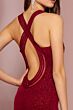 Elizabeth K GL2704 Criss Cross Back Plunging Neck Dress