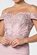 Elizabeth K GL2708 Embroidered Top Off The Shoulder Dress