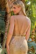 GLS by Gloria GL2889 Strappy Back Plunging Neck Glitter Dress