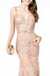GLS by Gloria GL2889 Strappy Back Plunging Neck Glitter Dress