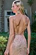GLS by Gloria GL2889 Strappy Back Plunging Neck Glitter Dress