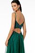 Elizabeth K GL2891 Cutout Back Plunging Neck Embellished Dress