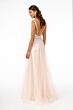 Elizabeth K GL2892 Strappy Back Plunging Neck Embellished Dress
