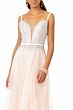 Elizabeth K GL2892 Strappy Back Plunging Neck Embellished Dress