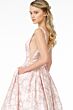 Elizabeth K GL2897 Plunging Neckline Floral Ombre Dress