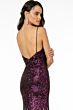 Elizabeth K GL2899 Plunging Neckline Ombre Sequin Dress