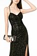 Elizabeth K GL2919 Sweetheart Neckline Lace-Up Sequin Dress