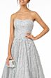 Elizabeth K GL2921 Embroidered Top Strapless Glitter Dress