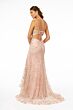 Elizabeth K GL2938 Lace-Up Back Godet Skirt Glitter Dress