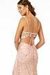 Elizabeth K GL2938 Lace-Up Back Godet Skirt Glitter Dress