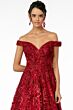 GLS by Gloria GL2944 Off The Shoulder Embroidered Glitter Dress
