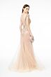 GLS by Gloria GL2945 Portrait Neckline Godet Skirt Lace-Up Dress