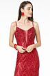 Elizabeth K GL2950 Bare Back Plunging Neck Geometric Dress