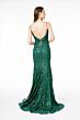 Elizabeth K GL2950 Bare Back Plunging Neck Geometric Dress