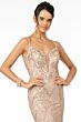Elizabeth K GL2950 Bare Back Plunging Neck Geometric Dress