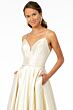 Elizabeth K GL2951 Lace-Up Back Sweetheart Neck Glitter Dress