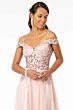 Elizabeth K GL2953 Embroidered Top Cold Shoulder Dress