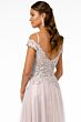 Elizabeth K GL2953 Embroidered Top Cold Shoulder Dress