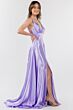 Elizabeth K GL2963 Strappy Back High Slit Bridesmaid Dress