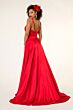 Elizabeth K GL2963 Strappy Back High Slit Bridesmaid Dress