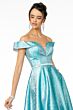 Elizabeth K GL2982 Off The Shoulder Metallic Dress