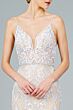 Elizabeth K GL2990 Bare Back Plunging Neck Glitter Dress