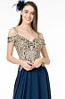 Elizabeth K GL2998 Embroidered Top Cold Shoulder Dress