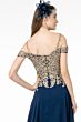 Elizabeth K GL2998 Embroidered Top Cold Shoulder Dress