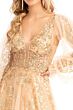 GLS by Gloria GL3001 V-Neck Bishop Sleeve A-Line Dress