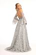 GLS by Gloria GL3002 Detached Sleeves Floral Glitter Dress