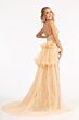 GLS by Gloria GL3004 Detachable Overskirt Plunging Neck Glitter Dress