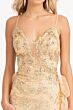 GLS by Gloria GL3004 Detachable Overskirt Plunging Neck Glitter Dress