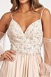 GLS by Gloria GL3005 Beaded Bodice A-Line Sheer Sleeve Dress