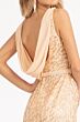 GLS by Gloria GL3008 Drape Back V-Neck Embellished Dress
