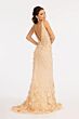 Elizabeth K GL3011 Detachable Overskirt 3D Floral V-Neck Dress