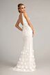 Elizabeth K GL3011 Detachable Overskirt 3D Floral V-Neck Dress