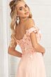 Elizabeth K GL3018 Off-The-Shoulder Floral Applique A-Line Bridal Gown