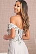 Elizabeth K GL3018 Off-The-Shoulder Floral Applique A-Line Bridal Gown