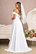 Elizabeth K GL3018 Off-The-Shoulder Floral Applique A-Line Bridal Gown