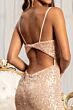 Elizabeth K GL3023 Cutout Back Sweetheart Neck Sequin Dress