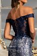 GLS by Gloria GL3024 Embroidered Corset Sequin Skirt Dress