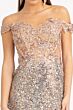 GLS by Gloria GL3024 Embroidered Corset Sequin Skirt Dress