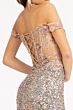 GLS by Gloria GL3024 Embroidered Corset Sequin Skirt Dress