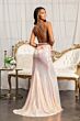 Elizabeth K GL3025 Strappy Back 3D Floral Sequin Dress