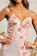 Elizabeth K GL3025 Strappy Back 3D Floral Sequin Dress