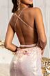 Elizabeth K GL3025 Strappy Back 3D Floral Sequin Dress
